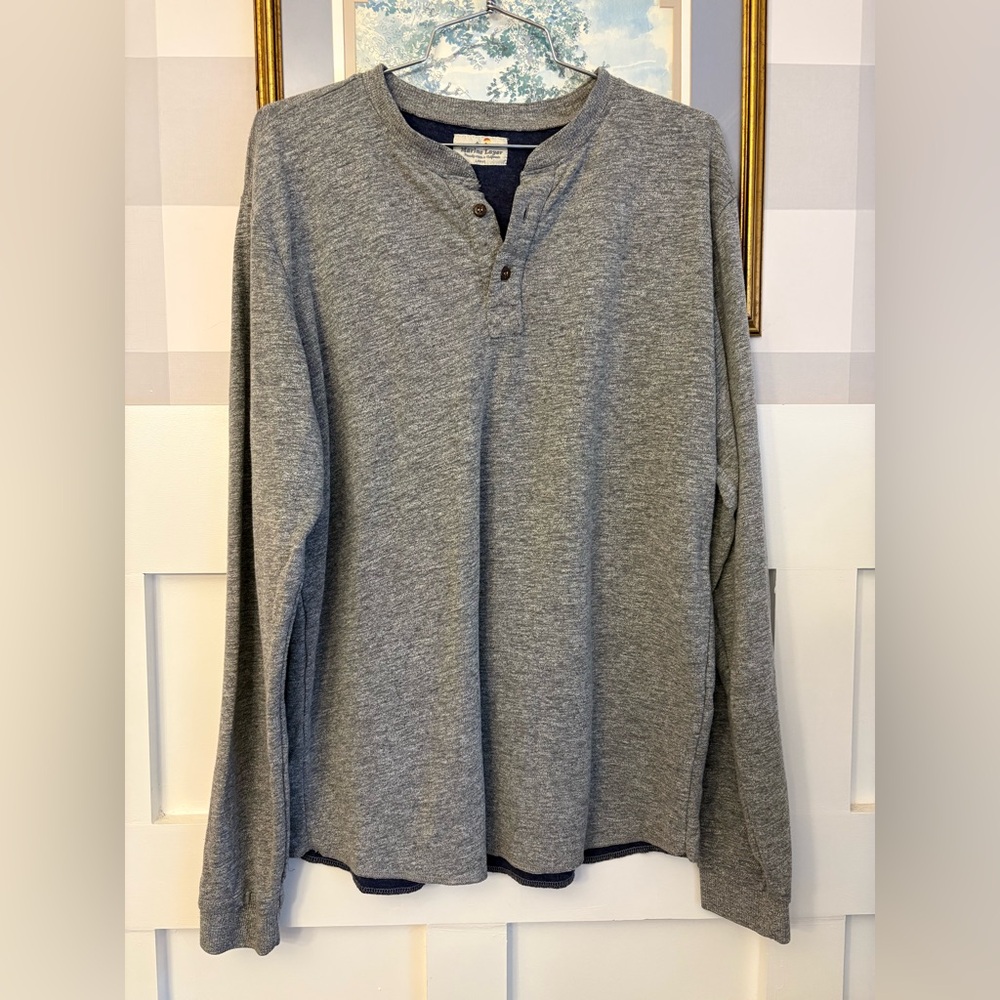 Marine Layer Gray Long Sleeve Henley Large